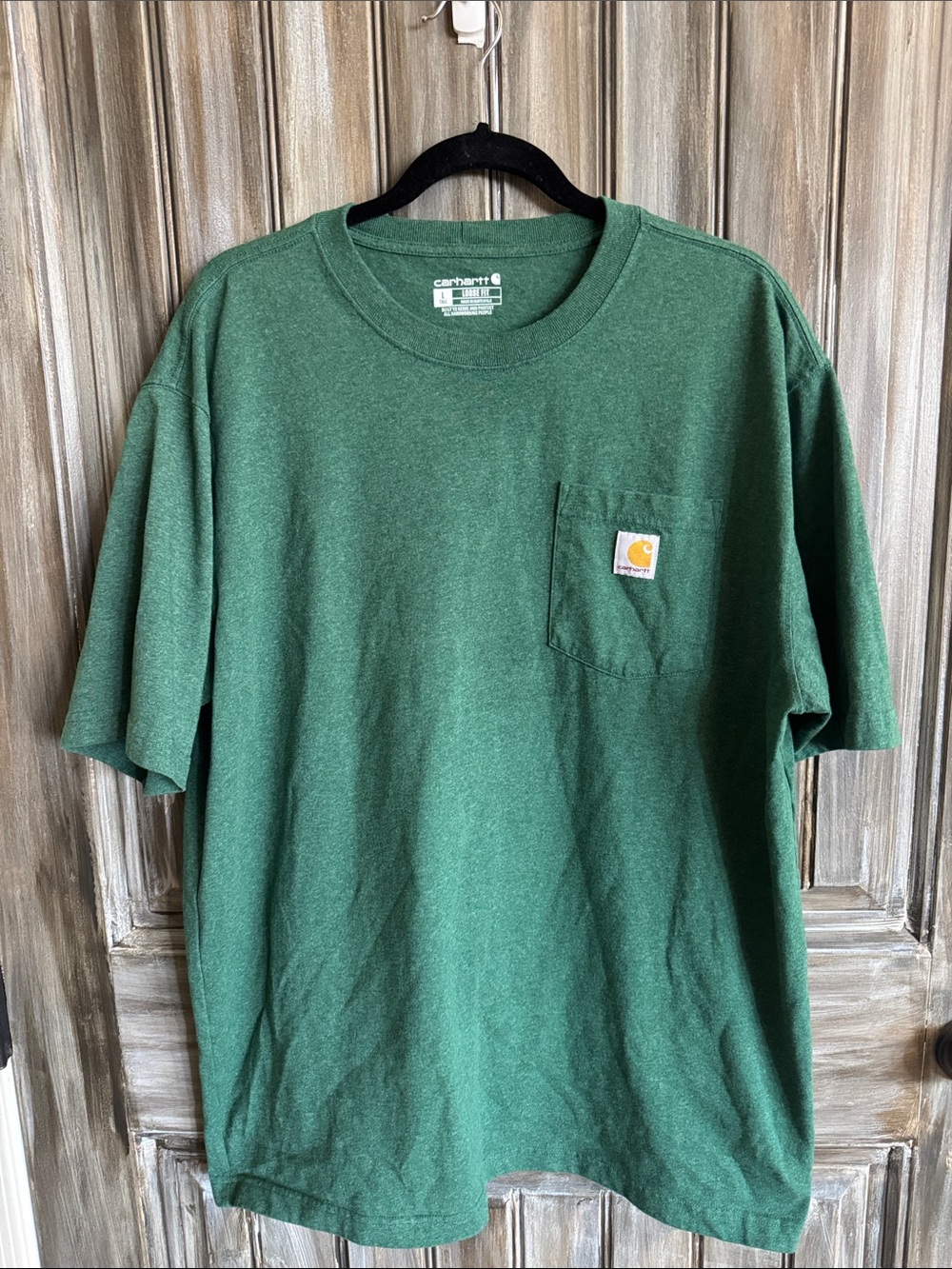 Carhartt Green Chest Pocket Tee with Logo Patch